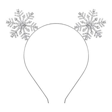 Imagem de Bandanas de Natal para mulheres e meninas – Tiara de floco de neve de strass, tiara de cabelo coroa de Natal, enfeite de cabelo para festas de fim de ano
