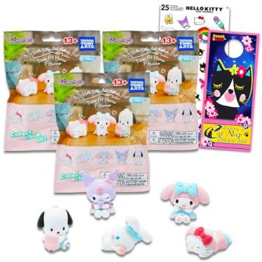 Imagem de Hello Kitty Conjunto De Sacolas Surpresa Time At Home - Pacote Com 3 Bonecos Sanrio Mystery Bundle Miniaturas Pochacco, My Melody, Kuromi E Mais, Além Adesivos Lembrancinhas