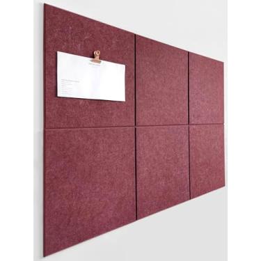 Imagem de DECORITA Tábua de cortiça alternativa 61 x 91 cm - pacote com 6 azulejos de parede de feltro com abas adesivas removíveis seguras, placas de cortiça para paredes, placa de cortiça para escritório em