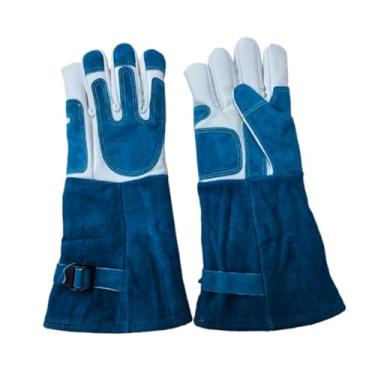 Imagem de WeiLaiKeQi Luvas para Manuseio de Animais, Luvas para Cães e Gatos Resistentes ao Calor e a Mordidas para Jardinagem, Azul Profundo E Branco