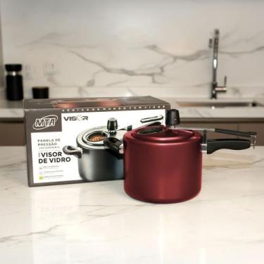 Imagem de Panela de Pressão 4,5L Tampa Com Visor de Vidro Temperado Antiaderente