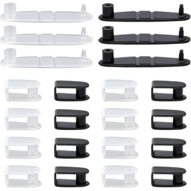 Imagem de 50 peças, 2 cores, anel de pressão de plástico, botão de fivela de plástico, chaveiro com clipe de PP, enfeite dobrável, acessórios, cores mistas