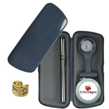 Imagem de Relogio Lapela Estojo Lanterna Fita Metrica Saude Enfermagem Medicina 