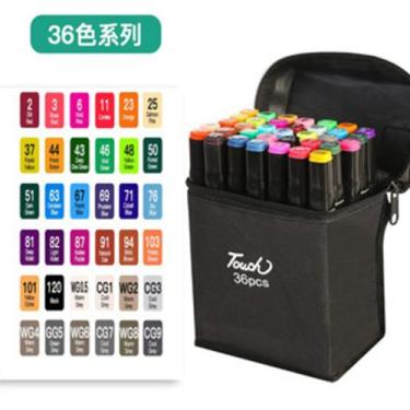 Imagem de Kit 36 Estojo Caneta Marcadores TOUCH Com Ponta Dupla