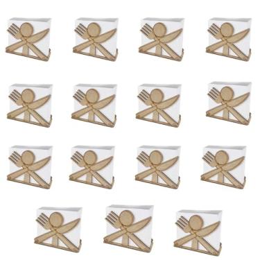 Imagem de Kit Porta Guardanapos MDF Temático Tema Talheres Eventos Chá de Cozinha Festas Restaurantes Lembrancinhas (15, CRU)