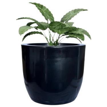 Imagem de Vaso Planta Grande Cone Liso Polietileno Luxo Jardim Varanda (Preto)