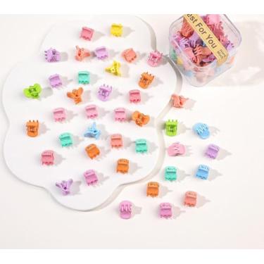 Imagem de 40 peças de grampos de cabelo para mulheres – Mini presilhas de garra, lindas garras coloridas para penteados grossos finos médios finos, acessórios de cabelo de plástico durável para fixação forte