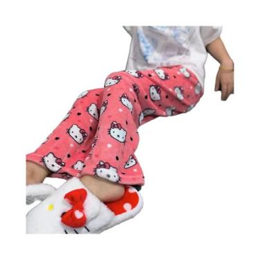 Imagem de Calça de Pijama Feminina Kawaii Hello Kitty - Lã Dupla, Elástica e Mac