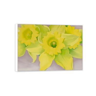 Imagem de Georgia O'Keeffe famosa arte de parede impressões em tela pronto para pendurar - Jonquils I-quadro branco para decoração de sala de estar 70 x 100 cm 27 x 39 pol