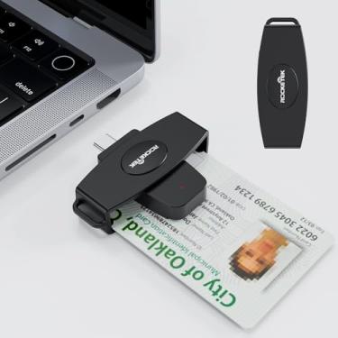 Imagem de Leitor CAC, leitor de cartão CAC de acesso comum USB C militar DOD, leitor de cartão inteligente USB Smartfold tipo C, leitor de cartão SIM compatível com Windows, Mac OS (mini portátil)