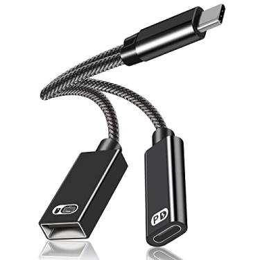 Imagem de Adaptador USB C OTG, USB C para USB fêmea com adaptador de alimentação de carregamento PD 60W compatível com iPad Pro, Galaxy S21/S20/Note20/Tab S8/S6 Lite, Google Pixel 5/4 Google Chromecast com