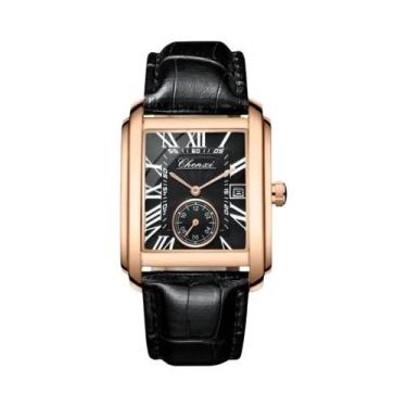 Imagem de Relógio De Quartzo Masculino À Prova D'Água Com Pulseira De Couro, Cal