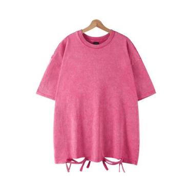 Imagem de Camiseta Unissex Retro Punk De Algodão 230g Com Ombros Caídos E Manga 