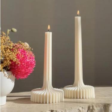 Imagem de Velas decorativas perfumadas artesanais - Velas perfumadas, velas decorativas, construção 100% à base de cera de coco vegetal (P,Chá Branco)