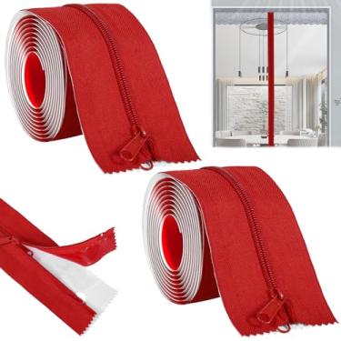 Imagem de 2Rolls Zíper protetor de poeira resistente, zíperes autoadesivos para portas à prova de poeira, zíper de lona de 2,1 m x 7,6 cm, zíperes impermeáveis para barreiras de poeira de plástico, estufas e