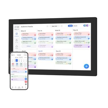 Imagem de Fockety Calendário Digital de 15,6 Polegadas e Gráfico de Tarefas, Tela Interativa Sensível Ao Toque, Calendário Eletrônico para Montagem Em Parede e Mesa, Planejador Familiar (Plugue dos EUA)