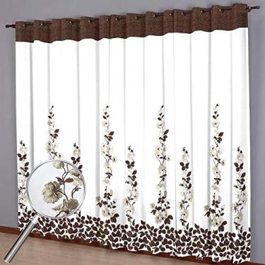 Imagem de Cortina para Varão Sultan 220x240 cm Realce Premium Painel Valência Marrom e Bege