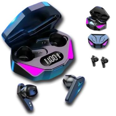 Imagem de Fone de Ouvido Sem Fio Bluetooth 5.3 TWS, In-Ear, Esportivos, Academia, 5 Hrs de música, Com Estojo de Carga e Display, Voz HD, Modo Música e Gamer, Preto, Resistente