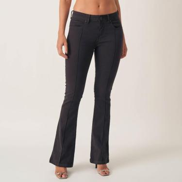Imagem de Calça Jeans Confort Flare Cintura Média Nervura-Feminino