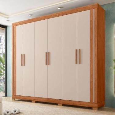 Imagem de Guarda Roupa Caemmun Eden 2.3 com 6 Portas 2 Gavetas e Pés Inclusos, F