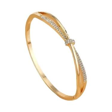 Imagem de Bracelete decorativo de diamante feminino, acessórios diários, festa d