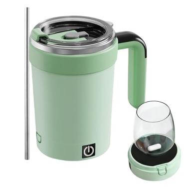 Imagem de Caneca De Café Com Agitação Magnética Automática - Recipiente Para Leite 380ml Com Display De Temperatura - Copo Elétrico De Mistura Automática Para Leite - Para Estudantes Profissionais Viajantes
