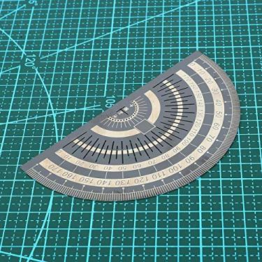 Imagem de Generic Régua Transferidora de Aço Inoxidável Preto Galvanizado 0-180° Precisão de Medição 1°, Círculos de Desenho de Vida Prática, ângulos de Medição, Marcação