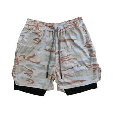 Imagem de Shorts de Fitness Masculino - Secagem Rápida, Respirável, Cintura Elás