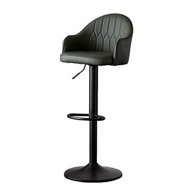 Imagem de Banquetas giratórias com encosto e apoio para os pés, banco de bar de couro PU, cadeira de bar estofada moderna, almofada espessa, pernas de metal, bancos ajustáveis