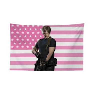 Imagem de Tapeçaria Leon Kennedy Resident Evil Para Quarto, Dormitório, Tecido D