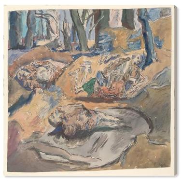 Imagem de Art Remedy Paisagens vintage em tela Dead Scottish Soldiers on the Battlefield, envolto em galeria, 61 cm x 61 cm