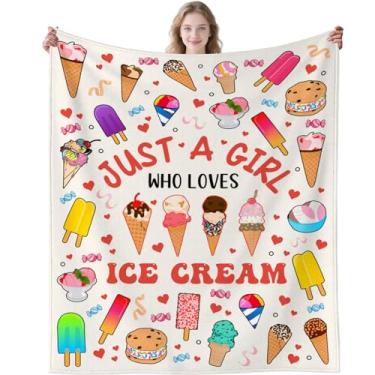Imagem de Cobertor de sorvete colorido macio aconchegante flanela picolé cobertor decoração de cama cobertores de sorvete para meninas adultos 127 x 101 cm