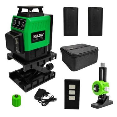 Imagem de Nível Laser 12 Linhas Prof. 2 Baterias Controle Suporte - Hilda
