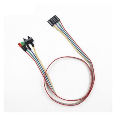 Imagem de Cabo de alimentação para placa-mãe ATX PC 68 cm liga/desliga/reinicialização com luz LED PC interruptor de botão de reinicialização de energia