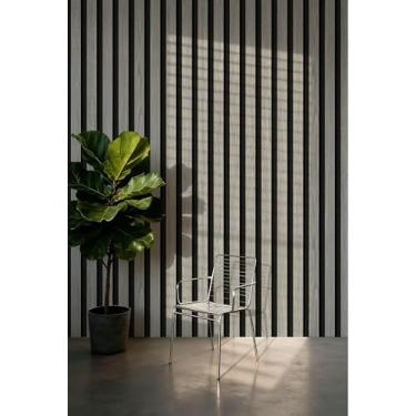 Imagem de Papel de parede com efeito de grade de madeira autoadesivo para sala de estar, cozinha e quarto, material de PVC impermeável para renovação de parede, grade de tinta de bambu 45 * 1000 cm