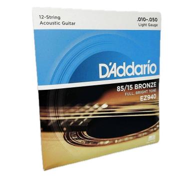 Imagem de Encordoamento Violão Aço 12 Cordas 10-50 D`Addario Ez940