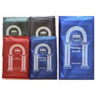Imagem de 60 peças mini bolso portátil viagem oração oração tapete Namaz tapete islâmico muçulmano gebetsteppich musallah dobrável impermeável salah slalat sajadah sajda sajjadah presente Ramadan Eid