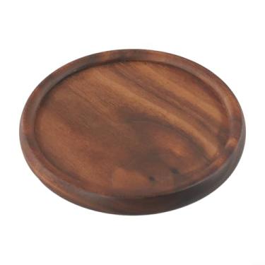 Imagem de Conjunto de porta-copos de madeira – porta-copos de nogueira preta natural, jogo americano isolado redondo e quadrado para copos, decoração de cozinha doméstica de 8,8 cm (nº 2)