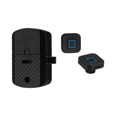 Imagem de Fechadura Inteligente Biométrica Preta XSDTS Com App Tuya, Sem Chave, 