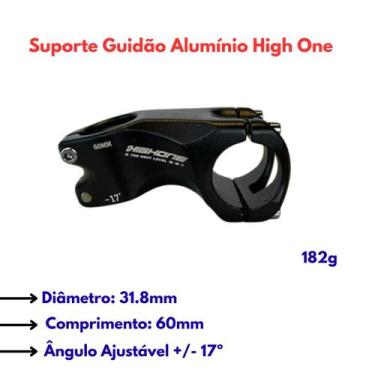 Imagem de Suporte Mesa Guidão Alumínio MTB 31.8mm x 60mm +- 17 - High One