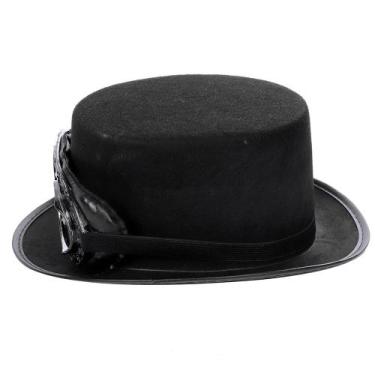 Imagem de Chapéu preto gótico com decoração de máscara para adultos - yiweisai