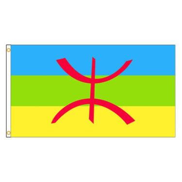 Imagem de Bandeira Amazigh Berber 150x90cm Poliéster 100% Durável - Yiweisai