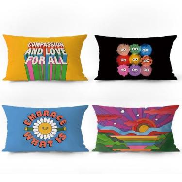 Imagem de Conjunto de fronhas Retro Inspirational, pelúcia de 40 x 60 cm, conjun