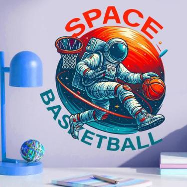 Imagem de Adesivos de parede Astronaut Basketball Space Theme PVC 26x29,5 cm - y