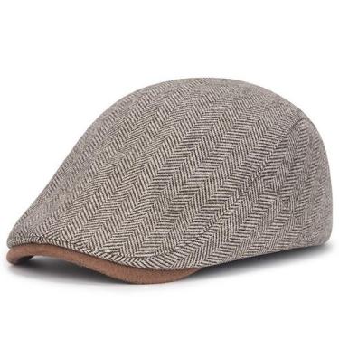 Imagem de Chapéu Gatsby Newsboy com tampa plana Herringbone Wool Blend para home