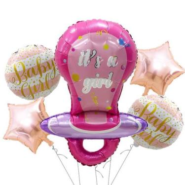 Imagem de Conjunto de balões de chá de bebê It's a Girl, 5 peças, revelação de g