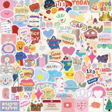 Imagem de Pacote de adesivos de vinil de feliz aniversário, 90 unidades em estil