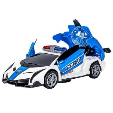Imagem de Carro de polícia simulado de carro de brinquedo com música e luzes par