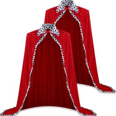 Imagem de Traje Laumoi King/Queen Robe, capa vermelha para adultos, 2 unidades