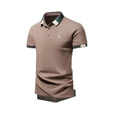 Imagem de Camisa Polo Masculina De Verão Em Seda Gelada, Secagem Rápida, Manga C